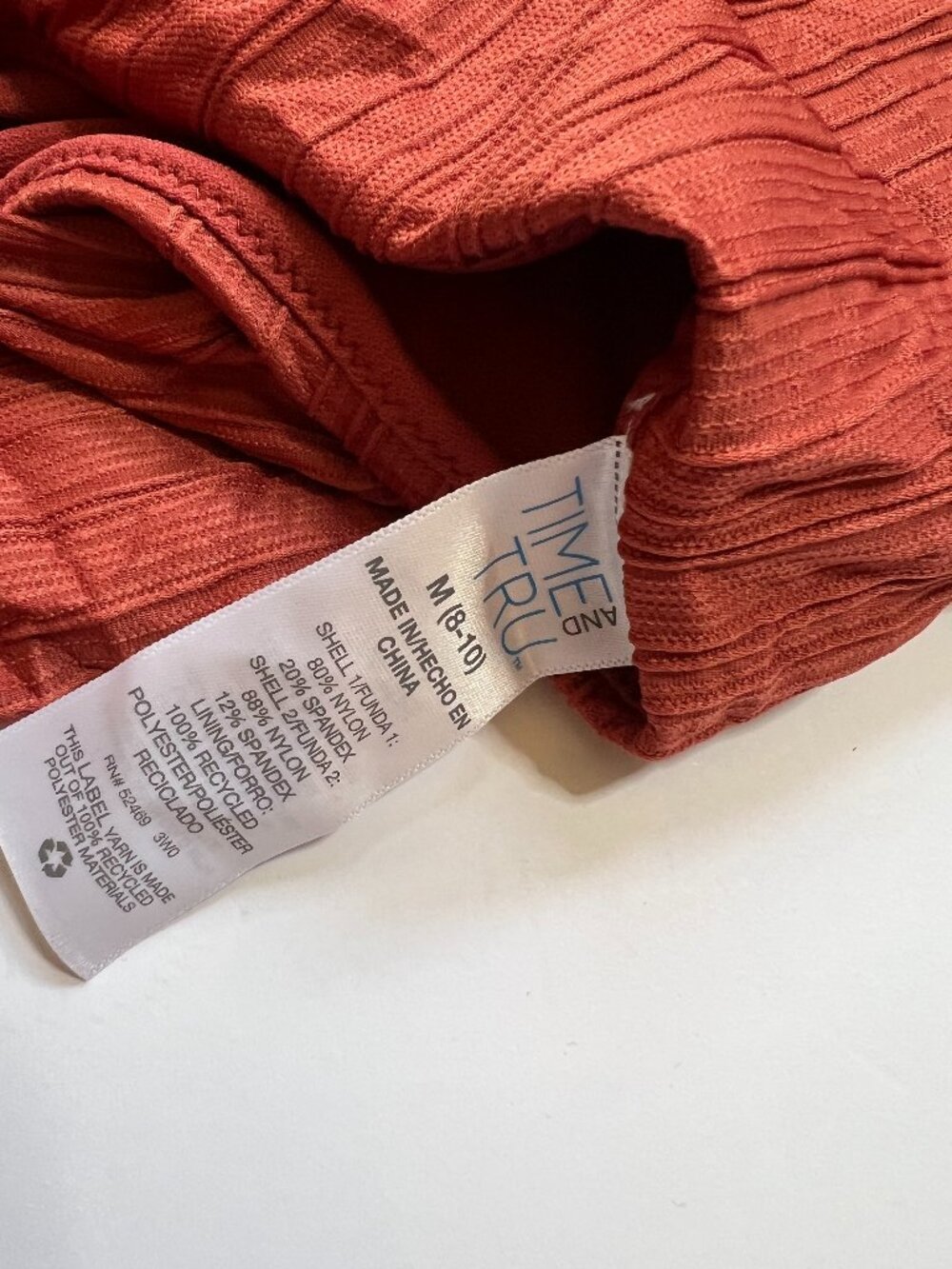 Time and Tru Ribbed Multi=Way Wrap Burnt Orange W 8-10 - Picture 3 of 4